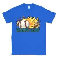 True Royal game day baseball leopard flames fireball Classic Tee - HowdyJamesFarm