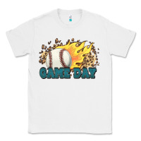 White game day baseball leopard flames fireball Classic Tee - HowdyJamesFarm