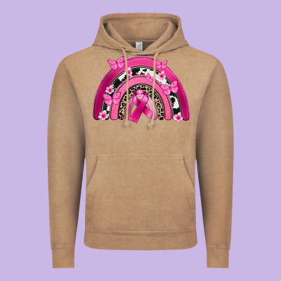 Breast Cancer Rainbow Vintage Hoodie Designed By Fadigitalartstudio
