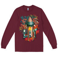 Burgundy Let's get lit Long Sleeve Tee - FaDigitalArtStudio