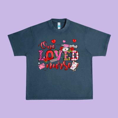 One Loved Nurse Valentine's Day Urban Heavy Tee Designed By Oliviacreatesart