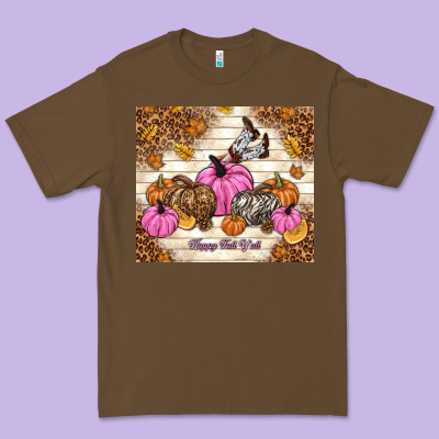 Happy Fall Y'all Cowgirl Premium Tee Designed By Tumblerdesignbyshophia