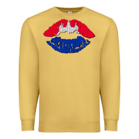 Antique Gold cambodian flag lips Premium Sweatshirt - AdoDesignShop