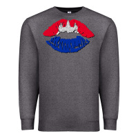 Charcoal Heather cambodian flag lips Premium Sweatshirt - AdoDesignShop
