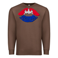 Chestnut cambodian flag lips Premium Sweatshirt - AdoDesignShop