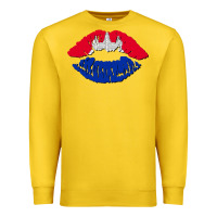 Lemon cambodian flag lips Premium Sweatshirt - AdoDesignShop
