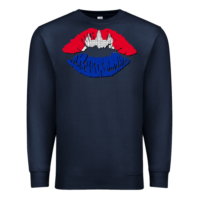 Cambodian Flag Lips Premium Sweatshirt by AdoDesignShop | Teevron