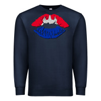 Navy cambodian flag lips Premium Sweatshirt - AdoDesignShop
