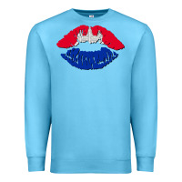 Ocean Blue cambodian flag lips Premium Sweatshirt - AdoDesignShop