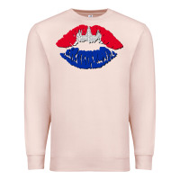 Pale Pink cambodian flag lips Premium Sweatshirt - AdoDesignShop
