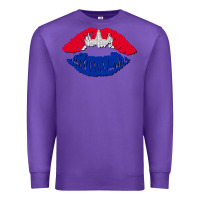Purple cambodian flag lips Premium Sweatshirt - AdoDesignShop