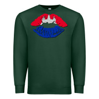 Sports Green cambodian flag lips Premium Sweatshirt - AdoDesignShop