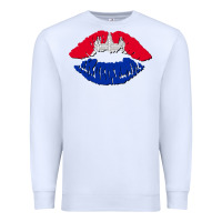 White cambodian flag lips Premium Sweatshirt - AdoDesignShop