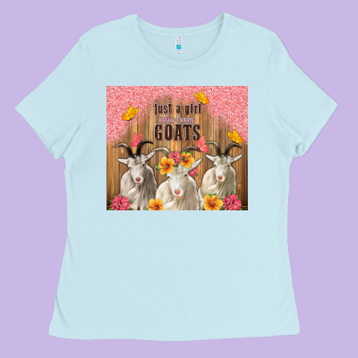 Just A Girl Who Loves Goats Tumbler Ladies Tee Designed By Tumblerdesignbyshophia