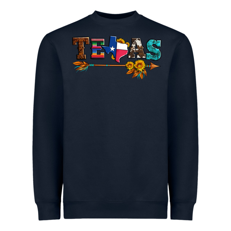Texas With Arrow And Sunflowers Heavyweight Sweatshirt by Artiststas | Teevron