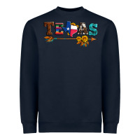 Navy texas with arrow and sunflowers Heavyweight Sweatshirt - Artiststas
