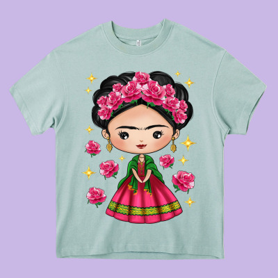 Mexican Girl Heavy Core Tee Designed By Texasbilliewilder