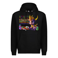 Black real dragon through christmas Premium Hoodie - CowhideDigitalArt