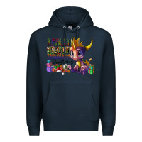 Navy real dragon through christmas Premium Hoodie - CowhideDigitalArt