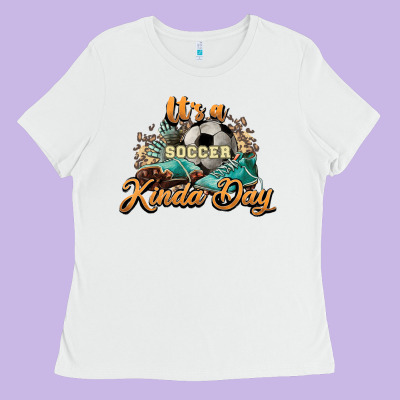 It's A Soccer Kinda Day Ladies Tee Designed By Howdyjamesfarm