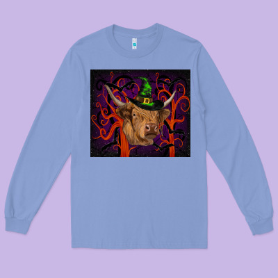 Halloween Glitter Highland Cow Tumbler Long Sleeve Tee Designed By Ranaportraitstore