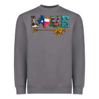 Storm love texas serape cowhide cactus and sunflowers Heavyweight Sweatshirt - Artiststas