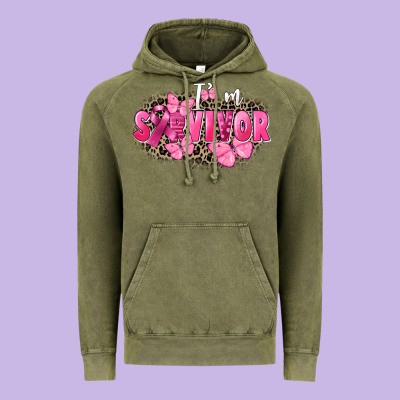 I' M Survivor Breast Cancer Vintage Hoodie Designed By Fadigitalartstudio