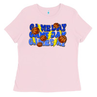 Bubblegum Pink Game day game day game day lightning bolt Ladies Tee - HowdyJamesFarm