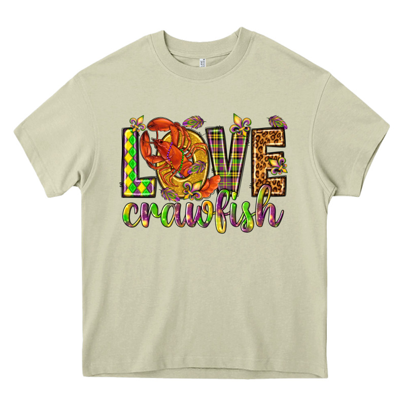 Mardi Gras Love Crawfish Heavy Core Tee by NancyCooperArtShop | Teevron