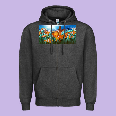 Clown Fish  License Plate Zipper Hoodie Designed By Barkaloodesign