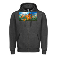 Charcoal Heather clown fish  license plate Zipper Hoodie - BarkalooDesign