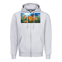 Heather Grey clown fish  license plate Zipper Hoodie - BarkalooDesign
