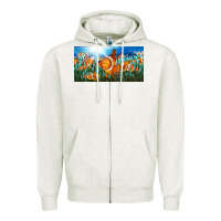 Oatmeal Heather clown fish  license plate Zipper Hoodie - BarkalooDesign