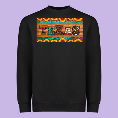 Texas Sunflowers License Plate Heavyweight Sweatshirt Designed By Artiststas