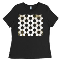Black distressed soccer pattern Ladies Tee - TumblerDesignByShophia