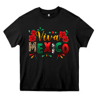 Black Viva Mexico Cinco De Mayo Heavy Core Tee - texasbilliewilder