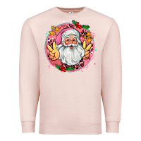 Pale Pink merry christmas peace santa Premium Sweatshirt - AdoDesignShop