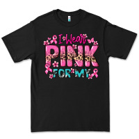 Black I wear pink for my custom name Cancer Awareness Premium Tee - HowdyJamesFarm
