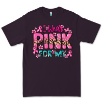 Plum I wear pink for my custom name Cancer Awareness Premium Tee - HowdyJamesFarm
