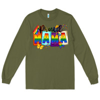 Army Green proud mama Long Sleeve Tee - FaDigitalArtStudio
