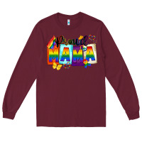 Burgundy proud mama Long Sleeve Tee - FaDigitalArtStudio