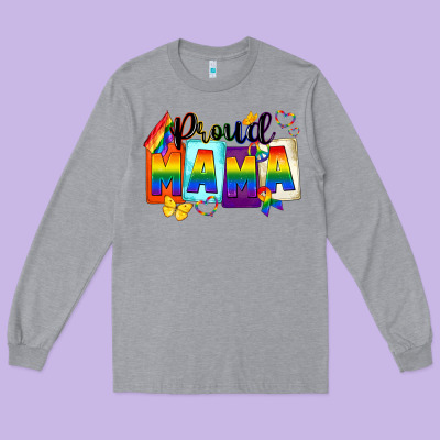 Proud Mama Long Sleeve Tee Designed By Fadigitalartstudio
