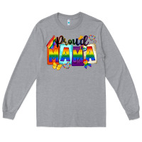 Heather Grey proud mama Long Sleeve Tee - FaDigitalArtStudio