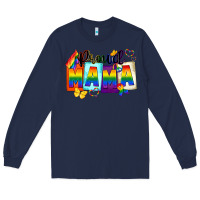 Navy proud mama Long Sleeve Tee - FaDigitalArtStudio