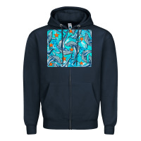 Navy humpback whale mousepad Zipper Hoodie - BarkalooDesign