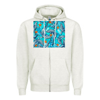 Oatmeal Heather humpback whale mousepad Zipper Hoodie - BarkalooDesign