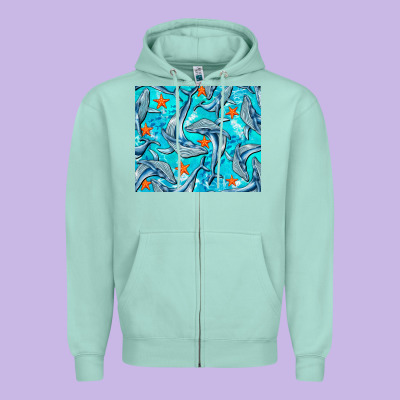 Humpback Whale Mousepad Zipper Hoodie Designed By Barkaloodesign