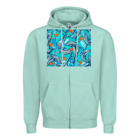 Seafoam humpback whale mousepad Zipper Hoodie - BarkalooDesign