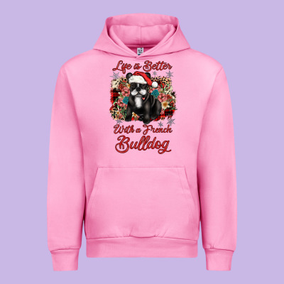 Christmas Life Is Better With A French Bulldog Urban Hoodie Designed By Jahusdesignshop
