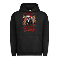 Pigment Black christmas life is better with a french bulldog Urban Hoodie - JahusDesignShop